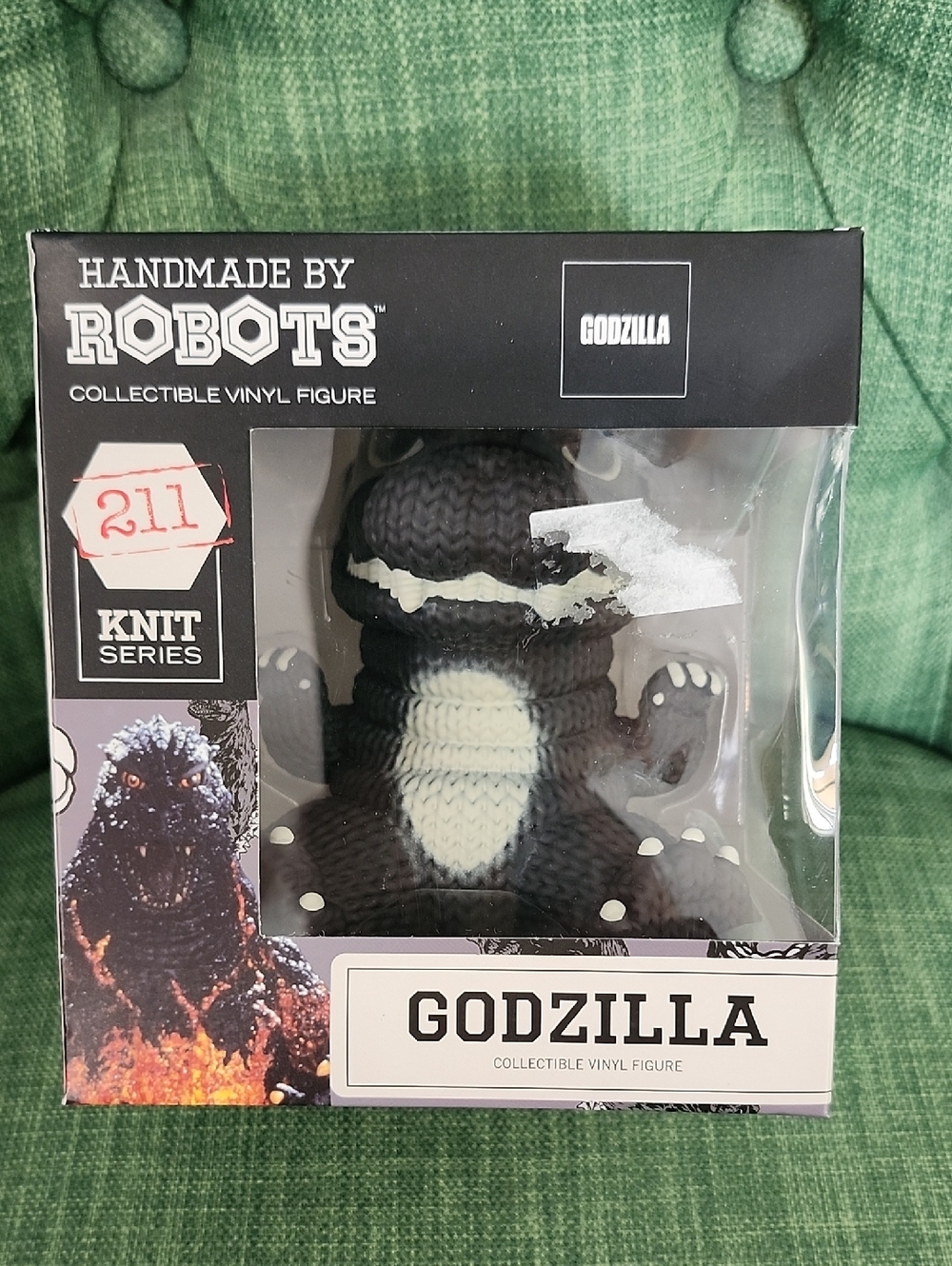 Handmade by Robots Knit Series Godzilla Collectible Figure - Black & White
